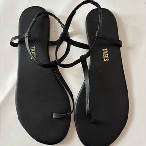 TKEES Black Strappy Sandals